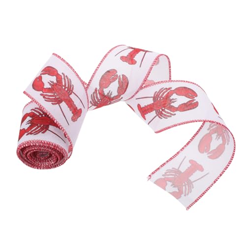 HAPINARY Lobster Drahtkante Geschenkband Yards Vintage Grosgrain Schleifenband mit Meeresfrüchte Muster für Geschenkverpackung Basteln Kränze und Partydekoration HAPINARY Lobster Drahtkante Geschenkband Yards Vintage Grosgrain Schleifenband mit Meeresfrüchte Muster für Geschenkverpackung Basteln Kränze und Partydekoration von HAPINARY