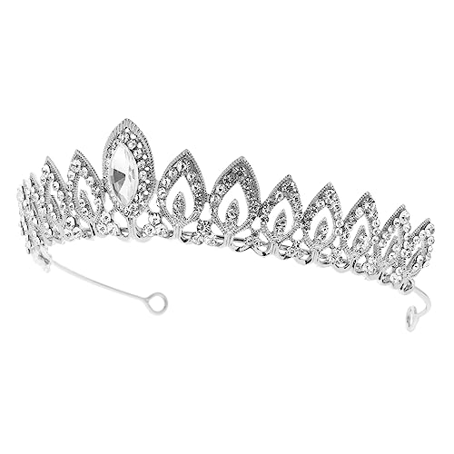 HAPINARY Brautkrone Kopfschmuck Silberfarben Für Mädchen Prinzessinnen-anzieh-strass Bequem Für Hochzeit HAPINARY Brautkrone Kopfschmuck Silberfarben Für Mädchen Prinzessinnen-anzieh-strass Bequem Für Hochzeit von HAPINARY