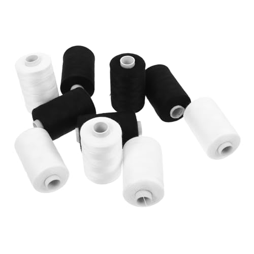 HAPINARY Polyester Nähgarn Spulen Schwarz Weiß Yards Handnähen Maschinennähen Quilten DIY Anfänger Nähzubehör für Vielseitige Textilarbeiten von HAPINARY