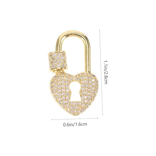 HAPINARY Premium DIY Schmuck Halskette Verschluss Connector Langlebiger Goldener Herz Schloss Kettenverschluss Rostfrei und Einfach zu Bedienen für Schmuckherstellung und Reparatur von HAPINARY