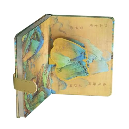 HAPINARY Retro Planner Notizbuch mit Magnetverschluss Vintage Design mit Antiker Chinesischer Malerei Kompakter Langlebiger Notizblock für Schüler Multifunktionales Planer und von HAPINARY