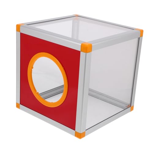 HAPINARY Rote Transparente Spendenbox für Abstimmungen Vorschläge und Gewinnspiele Einfache Vielseitig Einsetzbar Auffälliges Design für Events von HAPINARY