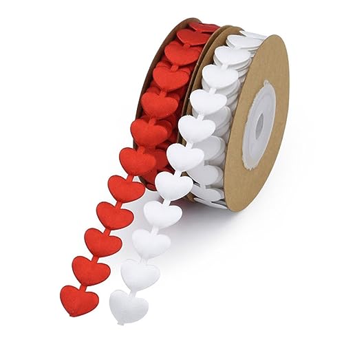 HAPINARY Rotes Satinband Mit Prägung Herz-design 5 M/2 Rollen Für Verpackung Dekorative Hochzeit von HAPINARY