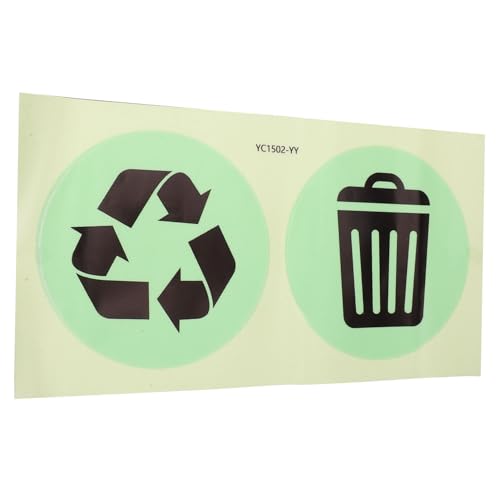HAPINARY Selbstklebende Wasserdichte Mülltonnen aufkleber mit Nachtleuchtenden Recycling labels Pvc material Langlebig und Sichtbar für Effiziente Abfalltrennung in Küche und Haushalt von HAPINARY