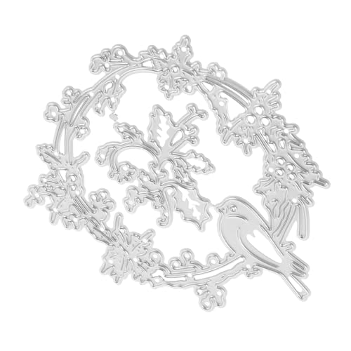HAPINARY Stanzformen Mit Gefiederten Vögeln Und Blumenzweigen Metallstanzungen Für Scrapbooking Diy-bastelprojekte Runder Rahmen-design Robuste Karbonstahl-konstruktion von HAPINARY