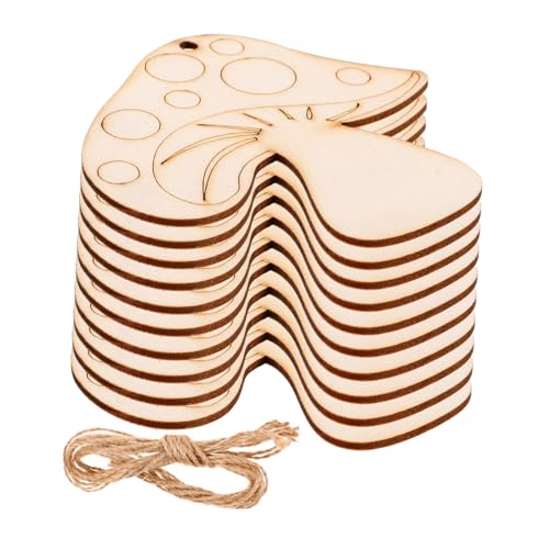 HAPINARY Teiliges Holzpilz Dekorationen Naturbelassene Holzscheiben für DIY Bastelarbeiten Unbemalte Holzstücke mit Niedlichem Pilzdesign zum Bemalen und Kreativen Gestalten HAPINARY Teiliges Holzpilz Dekorationen Naturbelassene Holzscheiben für DIY Bastelarbeiten Unbemalte Holzstücke mit Niedlichem Pilzdesign zum Bemalen und Kreativen Gestalten von HAPINARY