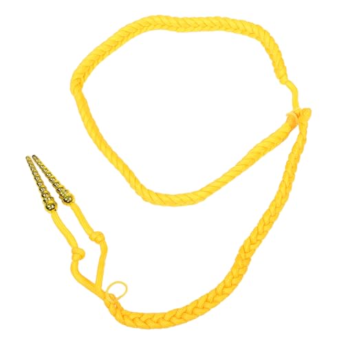 HAPINARY Verstellbare Aiguillette Schulterkordel mit Quaste Uniform Kostümzubehör für Bühnenoutfit Musiker Langlebige Sicherheitsabzeichen Kordel Gelb Kunststoffanhänger Vielseitige von HAPINARY