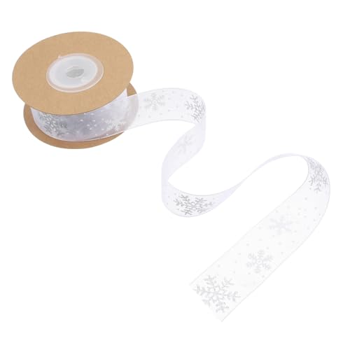 HAPINARY Weiße Schneeflocken Chiffon Geschenkband Weiches Faltenresistentes Dekoband für Winter Weihnachtsgeschenke Bastelprojekte Blumensträuße DIY und Festtagsdekoration HAPINARY Weiße Schneeflocken Chiffon Geschenkband Weiches Faltenresistentes Dekoband für Winter Weihnachtsgeschenke Bastelprojekte Blumensträuße DIY und Festtagsdekoration von HAPINARY