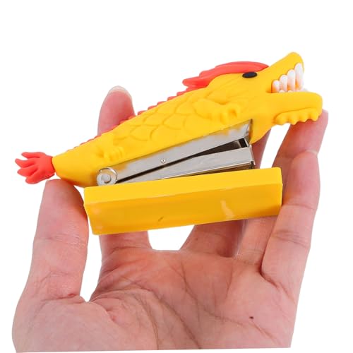 HAPINARY Xiaolong Hefter Süße Hefter für den Schreibtisch persönlicher Hefter Schreibtischlieferungen kleiner Hefter Kinderhefter Buchheime Nähhefter kompakter Hefter PVC-Weichkleber Gelb von HAPINARY