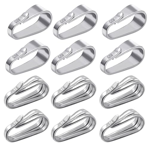 HAPPOW 12 Stück Schmuck Anhänger Ösen 925 Silber, Collierschlaufen Sterling Silber 925, Kettenverschluss Silber, Anhängerschlaufen Ösen Glänzend/Gestreift, für Ohrringe, Halsketten, Kunsthandwerk HAPPOW 12 Stück Schmuck Anhänger Ösen 925 Silber, Collierschlaufen Sterling Silber 925, Kettenverschluss Silber, Anhängerschlaufen Ösen Glänzend/Gestreift, für Ohrringe, Halsketten, Kunsthandwerk von HAPPOW