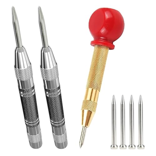  HAPPOW 3 Stück Automatik Körner, Federkörner, Körner Metall werkzeug, Center Hole Punch mit 4 Ersatzspitzen, für Metall, Holz, Glas und Dünne Stahlbleche HAPPOW 3 Stück Automatik Körner, Federkörner, Körner Metall werkzeug, Center Hole Punch mit 4 Ersatzspitzen, für Metall, Holz, Glas und Dünne Stahlbleche von HAPPOW