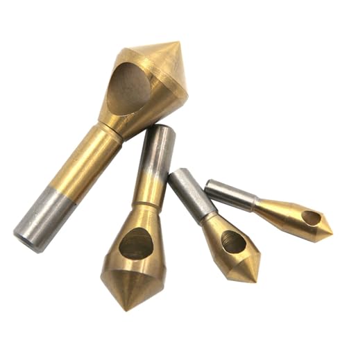HAPPOW 4 Stück HSS Kegelsenker Entgratsenker, 90°Titanium Beschichtet Senker Bohrer Set, Querlochsenker, Kegelsenker Metall/Holz, für Holz, Metall, Eisen, Kunststoff, Aluminium HAPPOW 4 Stück HSS Kegelsenker Entgratsenker, 90°Titanium Beschichtet Senker Bohrer Set, Querlochsenker, Kegelsenker Metall/Holz, für Holz, Metall, Eisen, Kunststoff, Aluminium von HAPPOW