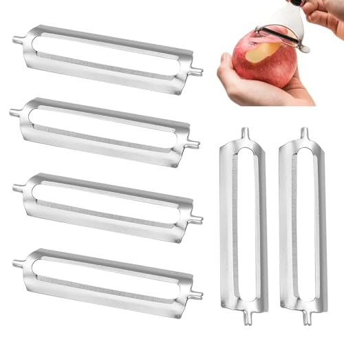 HAPPOW 6 Stück Sparschäler Tupper, Schäler Ersatzklinge für Tupper Tupperware Sparschäler, Hochwertige Edelstahlklingen Sparschäler, für Karottenschäler,Gurkenschäler,Kartoffelschäle, Spargelschäler von HAPPOW