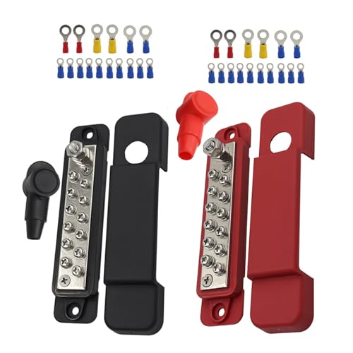 HAPPOW Stromverteilerblock, 12 V-48 V Gleichstrom, 12 Klemmen mit Doppelbolzenklemmen, 150 A Bewertung, Klemmleiste für Automobil-, Marine- und Solaranwendungen, 2 Stück HAPPOW Stromverteilerblock, 12 V-48 V Gleichstrom, 12 Klemmen mit Doppelbolzenklemmen, 150 A Bewertung, Klemmleiste für Automobil-, Marine- und Solaranwendungen, 2 Stück von HAPPOW