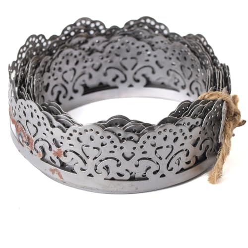 Dekorative Metallband-Bordüre, 3 m Rolle, flexibles Ausschnittmuster für DIY-Projekte (Silber, 3,8 cm Metallspitze-2) von HAPPY DEALS ~