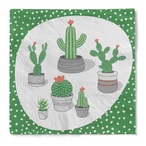 HAPPY PAPER Serviette "Cactus" aus Tissue 3-lagig, Einwegservietten ideal für Gartenpartys, Picknicks und Kreative Kindergeburtstage, 33 x 33 cm, 20 Stück HAPPY PAPER Serviette "Cactus" aus Tissue 3-lagig, Einwegservietten ideal für Gartenpartys, Picknicks und Kreative Kindergeburtstage, 33 x 33 cm, 20 Stück von HAPPY PAPER