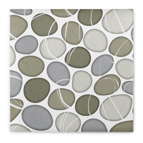 HAPPY PAPER Serviette Pebble (Steine) aus Linclass® Airlaid, Einwegserviette ideal für Wellness- und Spa, 40 x 40 cm, 12 Stück von HAPPY PAPER