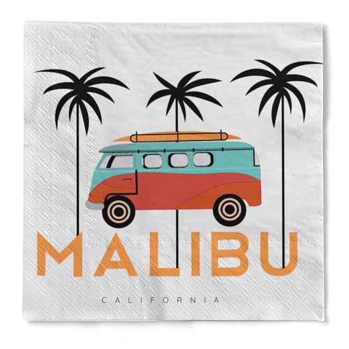 HAPPY PAPER Serviette "California Malibu" in Weiß aus Tissue 3-lagig, Einwegserviette ideal für Sommerpartys & Roadtrips & Grillen, 33 x 33 cm, 20 Stück HAPPY PAPER Serviette "California Malibu" in Weiß aus Tissue 3-lagig, Einwegserviette ideal für Sommerpartys & Roadtrips & Grillen, 33 x 33 cm, 20 Stück von HAPPY PAPER