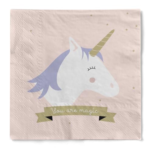 HAPPY PAPER Serviette "Einhorn" aus Tissue 3-lagig, Einwegserviette ideal für Mädchen-Kindergeburtstage, 25 x 25 cm, 20 Stück HAPPY PAPER Serviette "Einhorn" aus Tissue 3-lagig, Einwegserviette ideal für Mädchen-Kindergeburtstage, 25 x 25 cm, 20 Stück von HAPPY PAPER