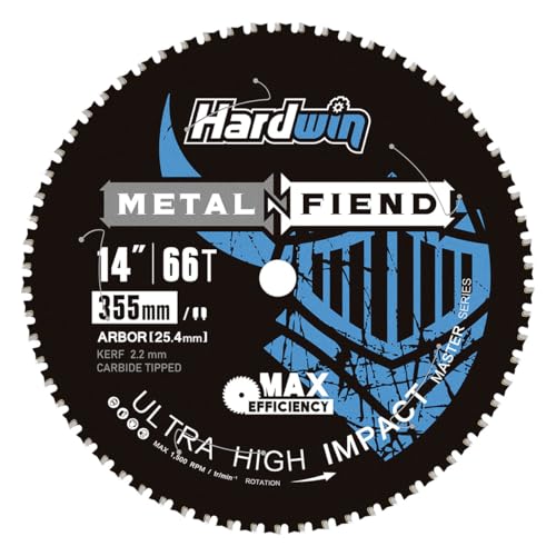 14-Zoll-Sägeblatt, 66 Zähne, Hartmetall-Cermet-Platte, für Kaltschnitt, reduzierte Dicke, 1-Zoll-Welle, professionelles Sägeblatt zum Schneiden von Stahl, Schrott, Gewindestange und mehr 14-Zoll-Sägeblatt, 66 Zähne, Hartmetall-Cermet-Platte, für Kaltschnitt, reduzierte Dicke, 1-Zoll-Welle, professionelles Sägeblatt zum Schneiden von Stahl, Schrott, Gewindestange und mehr von HARDWIN