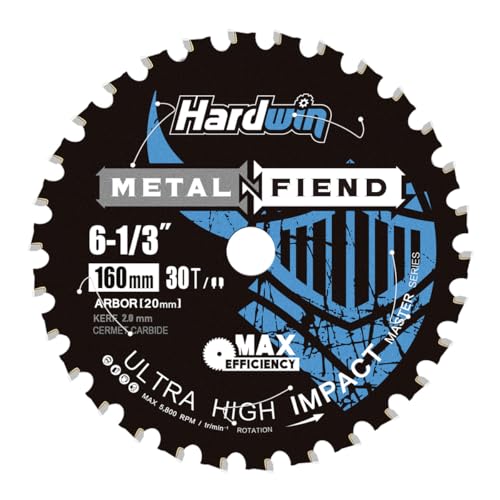 HARDWIN Kreissägeblatt für Metall 160mm (30 Zähne) – Keramik-Schneidplatten auf Premium-Stahl – Kühlschneiden mit wenig Funken – Für Edelstahl/Alu – Kompatibel mit Bosch/Makita von HARDWIN