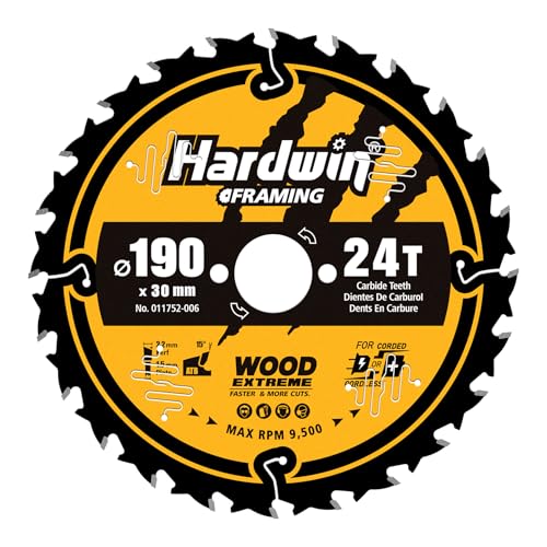 Hardwin 190x30mm 24-Zahn Kreissägeblatt für Holz Hartholz Weichholz Sperrholz Massivholz OSB-Platten geeignet für Tischkreissäge und Handkreissäge Hardwin 190x30mm 24-Zahn Kreissägeblatt für Holz Hartholz Weichholz Sperrholz Massivholz OSB-Platten geeignet für Tischkreissäge und Handkreissäge von HARDWIN