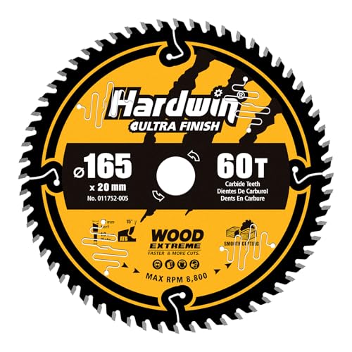 HARDWIN 165mm 60-Zahn ATB Kreissägeblatt aus Hartmetall – Professionell für Weichholz, Hartholz & Sperrholz – Platten geeignet für Tischkreissäge und Handkreissäge HARDWIN 165mm 60-Zahn ATB Kreissägeblatt aus Hartmetall – Professionell für Weichholz, Hartholz & Sperrholz – Platten geeignet für Tischkreissäge und Handkreissäge von HARDWIN