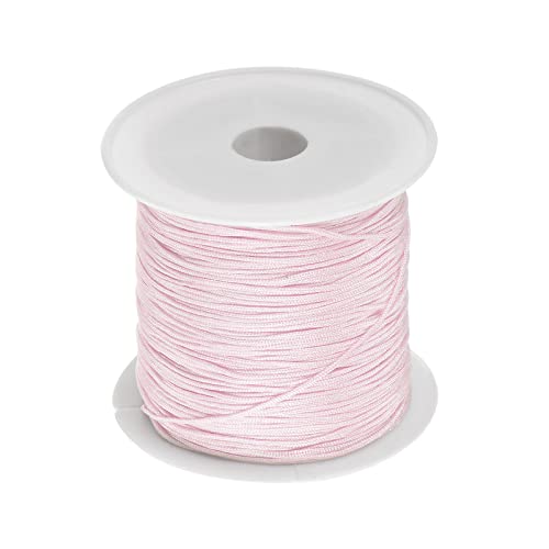 HARFINGTON 1 Rolle Nylon-Perlenfaden, Knotenschnur, 0,6 mm, 45,7 m, geflochtenes Nylon, zum Basteln, für Armband, Halskette, Kumihimo, Blassrosa HARFINGTON 1 Rolle Nylon-Perlenfaden, Knotenschnur, 0,6 mm, 45,7 m, geflochtenes Nylon, zum Basteln, für Armband, Halskette, Kumihimo, Blassrosa von HARFINGTON