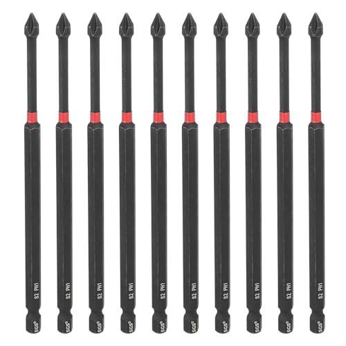 HARFINGTON 10 Stück #1 Kreuzschlitz-Schlagschrauber-Bits PH1 1/4-Zoll-Sechskantschaft, 150 mm lang, magnetische Kreuzschlitzbohrer, S2-Stahl, industrieller Schraubendreher für Schlagschrauber, Schwarz HARFINGTON 10 Stück #1 Kreuzschlitz-Schlagschrauber-Bits PH1 1/4-Zoll-Sechskantschaft, 150 mm lang, magnetische Kreuzschlitzbohrer, S2-Stahl, industrieller Schraubendreher für Schlagschrauber, Schwarz von HARFINGTON
