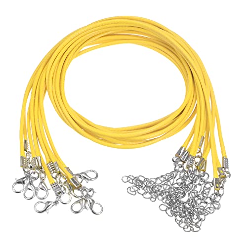HARFINGTON 10 Stück gewachste Halskettenschnur, 40,6 cm und 2 mm Durchmesser, Halskettenschnur, Seil mit Verschluss für Anhänger, Armbänder, Halsketten, Schmuckherstellung, Perlenzubehör, Gelb HARFINGTON 10 Stück gewachste Halskettenschnur, 40,6 cm und 2 mm Durchmesser, Halskettenschnur, Seil mit Verschluss für Anhänger, Armbänder, Halsketten, Schmuckherstellung, Perlenzubehör, Gelb von HARFINGTON