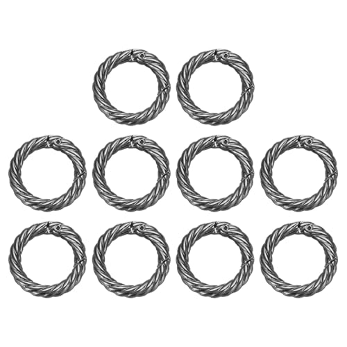 HARFINGTON 10 x Feder-O-Ringe, 1,9 cm, rund, Metall-Karabinerhaken, Kreis, Geschützmetall, Schlüsselanhänger, Schlüsselanhänger für Taschen, Handtaschen, Geldbörsen, Schlüsselanhänger HARFINGTON 10 x Feder-O-Ringe, 1,9 cm, rund, Metall-Karabinerhaken, Kreis, Geschützmetall, Schlüsselanhänger, Schlüsselanhänger für Taschen, Handtaschen, Geldbörsen, Schlüsselanhänger von HARFINGTON