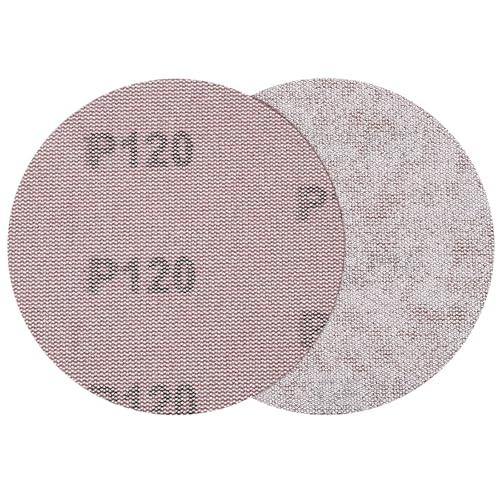 HARFINGTON 12,7 cm Netz-Schleifscheibe, 5 Stück, Körnung 120, staubfrei, Trockenbau-Schleifpapier, Klett-Schleifpads für Trockenbau-Kittböden von HARFINGTON