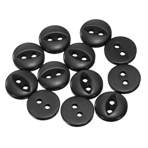 HARFINGTON 12 Stück 18L schwarze runde Nähknöpfe 11,5 mm Harz 2-Loch Fischaugen-Bastelknopf für Bastelarbeiten, Hosen, Kleid, Rock, Kleidung, Verschlussknöpfe HARFINGTON 12 Stück 18L schwarze runde Nähknöpfe 11,5 mm Harz 2-Loch Fischaugen-Bastelknopf für Bastelarbeiten, Hosen, Kleid, Rock, Kleidung, Verschlussknöpfe von HARFINGTON