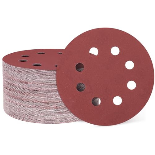 HARFINGTON 150 Stück 12,7 cm Schleifscheiben, 8 Löcher, Körnung 600, Klett-Schleifpapier, Exzenterschleifer-Pads für Holzbearbeitung, Automobil, Metallpolieren HARFINGTON 150 Stück 12,7 cm Schleifscheiben, 8 Löcher, Körnung 600, Klett-Schleifpapier, Exzenterschleifer-Pads für Holzbearbeitung, Automobil, Metallpolieren von HARFINGTON