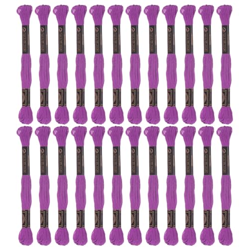 HARFINGTON 2 x 12 Knäuel Stickgarn, ägyptische Langstapel-Baumwolle, Kreuzstichgarn zum Nähen, DIY, Armband, Garn und Handwerk, Dunkelrosa (6033) von HARFINGTON
