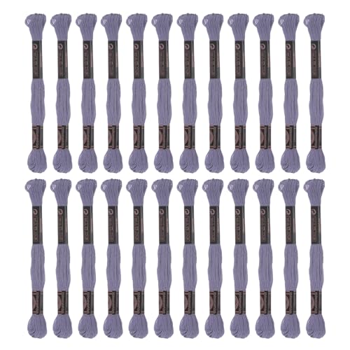 HARFINGTON 2 x 12 Knäuel Stickgarn, ägyptische Langstapel-Baumwolle, Kreuzstichgarn zum Nähen, DIY, Armband, Garn und Handwerk, Lavendelviolett (6028) von HARFINGTON