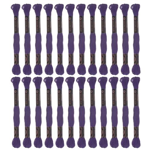 HARFINGTON 2 x 12 Knäuel Stickgarn, ägyptische Langstapel-Baumwolle, Kreuzstichgarn zum Nähen, DIY, Armband, Garn und Handwerk, mittelviolett (6029) von HARFINGTON