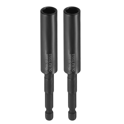 HARFINGTON 2 x Steckschlüssel-Bohrer, 9 mm, metrisch, tiefer Stecknuss, 1/4-Zoll-Sechskantschaft, 110 mm, extra lange 6-Punkt-Stecknüsse, Schnellwechsel, CR-V-Stahl-Bolzen-Setter für Bohrschrauber HARFINGTON 2 x Steckschlüssel-Bohrer, 9 mm, metrisch, tiefer Stecknuss, 1/4-Zoll-Sechskantschaft, 110 mm, extra lange 6-Punkt-Stecknüsse, Schnellwechsel, CR-V-Stahl-Bolzen-Setter für Bohrschrauber von HARFINGTON