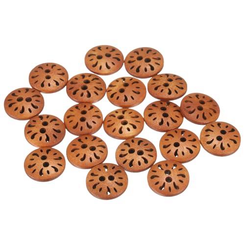 HARFINGTON 20 Stück 2-Loch-Blumen-Nähknöpfe, 13 mm, handgefertigtes Holz, Ersatz für Kleidung, Dekoration, DIY-Zubehör, rotbraun HARFINGTON 20 Stück 2-Loch-Blumen-Nähknöpfe, 13 mm, handgefertigtes Holz, Ersatz für Kleidung, Dekoration, DIY-Zubehör, rotbraun von HARFINGTON