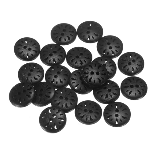 HARFINGTON 20 Stück 2-Loch-Blumen-Nähknöpfe, 13 mm, handgefertigtes Holz, Ersatz für Kleidung, Dekoration, DIY-Zubehör, schwarz HARFINGTON 20 Stück 2-Loch-Blumen-Nähknöpfe, 13 mm, handgefertigtes Holz, Ersatz für Kleidung, Dekoration, DIY-Zubehör, schwarz von HARFINGTON