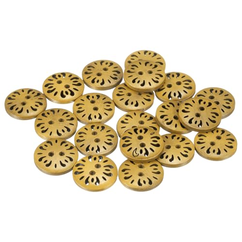 HARFINGTON 20 Stück 2-Loch-Blumen-Nähknöpfe, 18 mm, handgefertigtes Holz, Ersatzknöpfe für Kleidung, Dekoration, DIY-Zubehör, Beige HARFINGTON 20 Stück 2-Loch-Blumen-Nähknöpfe, 18 mm, handgefertigtes Holz, Ersatzknöpfe für Kleidung, Dekoration, DIY-Zubehör, Beige von HARFINGTON