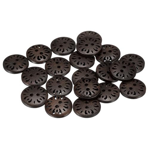 HARFINGTON 20 Stück 2-Loch-Blumen-Nähknöpfe, 18 mm, handgefertigtes Holz, Ersatzknöpfe für Kleidung, Dekoration, DIY-Zubehör, Dunkelbraun HARFINGTON 20 Stück 2-Loch-Blumen-Nähknöpfe, 18 mm, handgefertigtes Holz, Ersatzknöpfe für Kleidung, Dekoration, DIY-Zubehör, Dunkelbraun von HARFINGTON