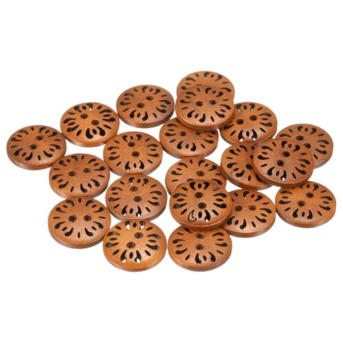 HARFINGTON 20 Stück 2-Loch-Blumen-Nähknöpfe, 18 mm, handgefertigtes Holz, Ersatzknöpfe für Kleidung, Dekoration, DIY-Zubehör, Hellbraun HARFINGTON 20 Stück 2-Loch-Blumen-Nähknöpfe, 18 mm, handgefertigtes Holz, Ersatzknöpfe für Kleidung, Dekoration, DIY-Zubehör, Hellbraun von HARFINGTON