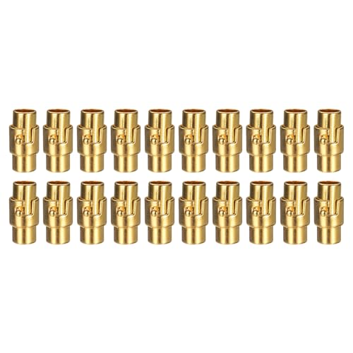 HARFINGTON 20 Stück Lederschnur-Endverschluss, 6 mm Loch, magnetische Kordel-Endkappen, Verschlüsse, Lederarmband, Schnalle für Schmuckherstellung, Bastelbedarf, Handwerk, goldfarben HARFINGTON 20 Stück Lederschnur-Endverschluss, 6 mm Loch, magnetische Kordel-Endkappen, Verschlüsse, Lederarmband, Schnalle für Schmuckherstellung, Bastelbedarf, Handwerk, goldfarben von HARFINGTON