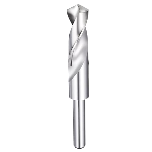 HARFINGTON 20 mm Bohrer, 1,27 cm, reduzierter Schaft, rund, 4241 Hochgeschwindigkeitsstahl, unbeschichtet (hell), 118°-Standardspitze für Kunststoff, Holz, Kupfer, Aluminium, Eisen, mittelweiches von HARFINGTON
