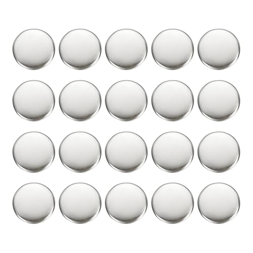 HARFINGTON 20 runde Metallknöpfe, 15 mm, Messing, Nähen, Basteln, Ersatzknöpfe für Blazer, Anzüge, Kleidung, Dekoration, DIY-Zubehör, Silber-Weiß von HARFINGTON