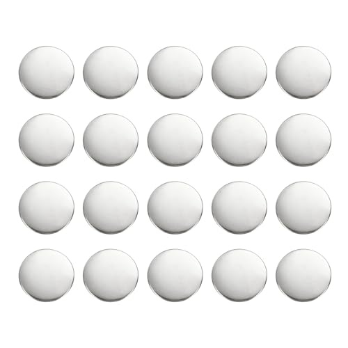 HARFINGTON 20 runde Metallknöpfe 20 mm, Messing, Nähen, Basteln, Ersatzknöpfe für Blazer, Anzüge, Kleidung, Dekoration, DIY-Zubehör, Silber-Weiß von HARFINGTON