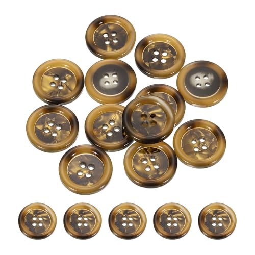 HARFINGTON 24 Stück Nähknöpfe, 23 mm, 4 Löcher, Kunstharz, rund, Nähzubehör, für Kleidung, DIY, Basteln, Dekoration, Bernstein HARFINGTON 24 Stück Nähknöpfe, 23 mm, 4 Löcher, Kunstharz, rund, Nähzubehör, für Kleidung, DIY, Basteln, Dekoration, Bernstein von HARFINGTON