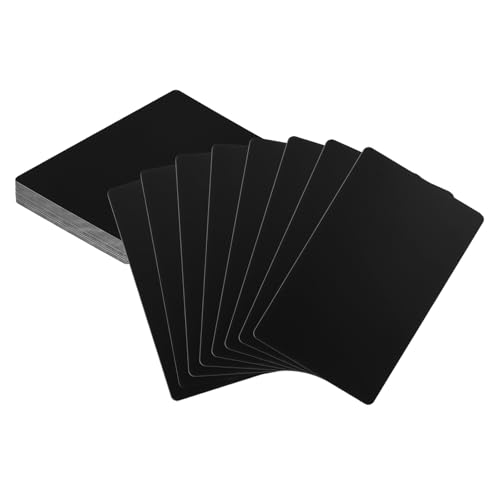 HARFINGTON 25 Stück Metall-Visitenkarten, Rohlinge, 8,6 x 5,3 x 0,1 cm, Aluminium-Lasergravur, blanko, Name, benutzerdefinierte Karte, CNC-Gravurbögen für Haus, Büro, DIY, Geschenkteller, Einladungen von HARFINGTON