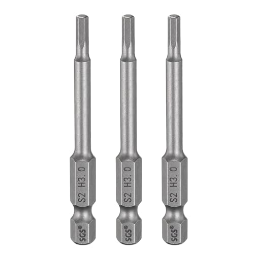 HARFINGTON 3 x H3.0-Sechskantkopf-Bohrer-Bits, 3 mm, metrische flache Spitze, 6,35 mm Sechskantschaft, 65 mm lang, magnetischer Sechskantschraubendreher, Stecknuss, industrielle Schraubendreher HARFINGTON 3 x H3.0-Sechskantkopf-Bohrer-Bits, 3 mm, metrische flache Spitze, 6,35 mm Sechskantschaft, 65 mm lang, magnetischer Sechskantschraubendreher, Stecknuss, industrielle Schraubendreher von HARFINGTON